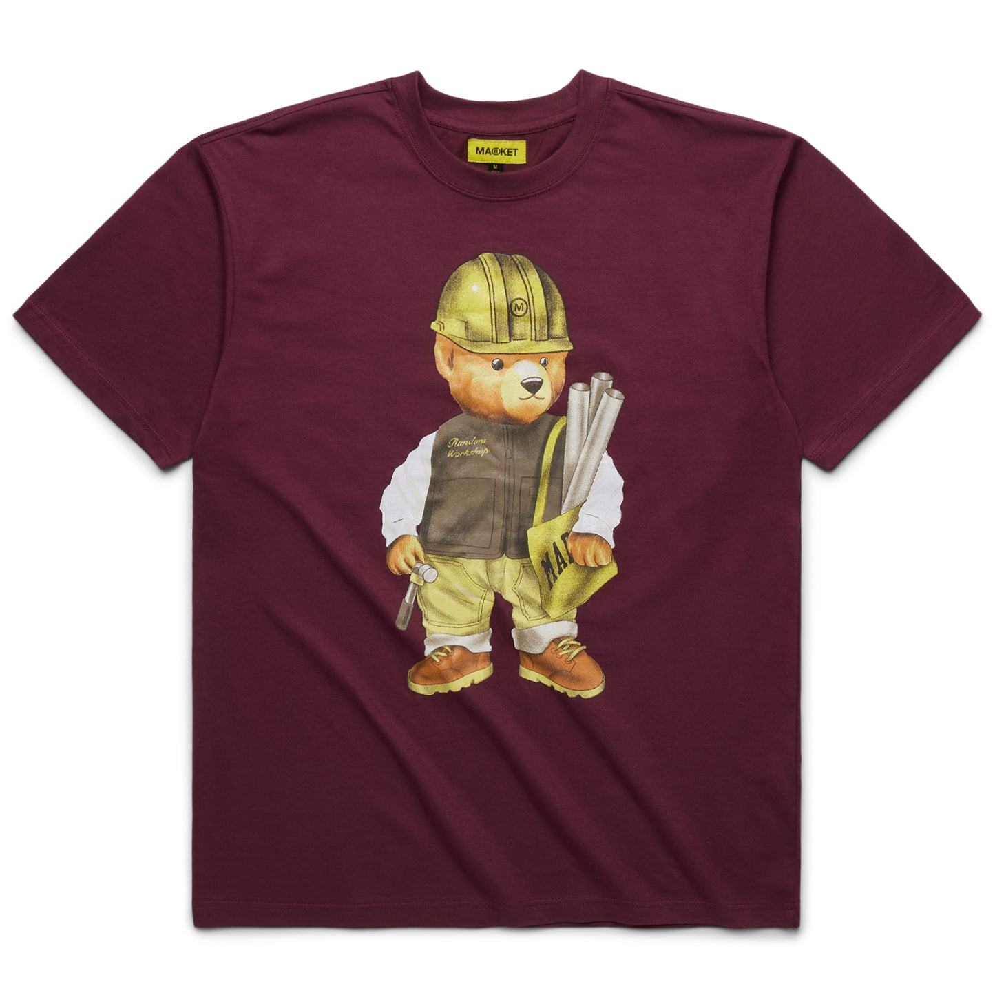 MARKET Workshop Bear T-Shirt - Maroon