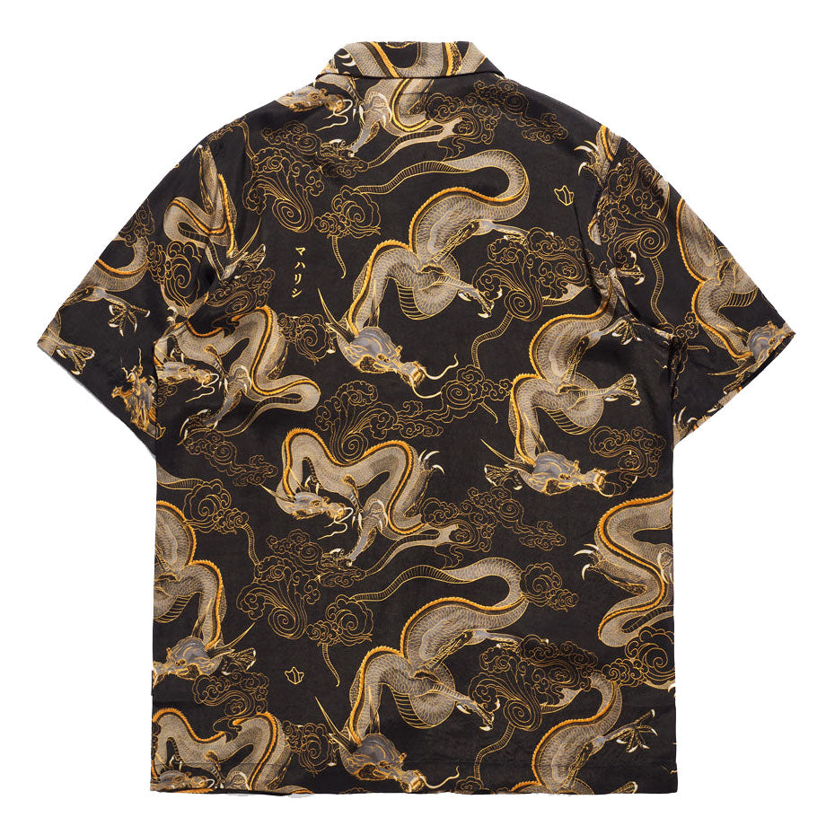Maharishi Cloud Dragon Camp Collar Shirt - Golden Black
