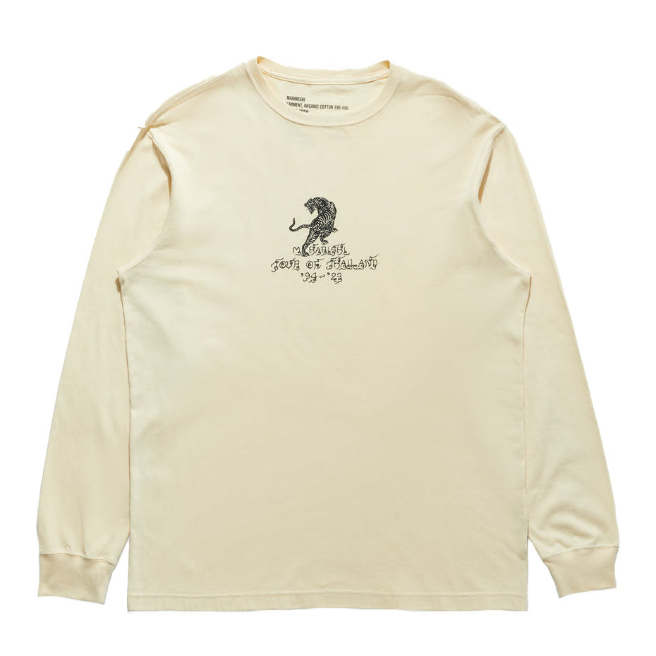 Maharishi Sak Yant Tiger Embroidered LS T-Shirt - Ecru