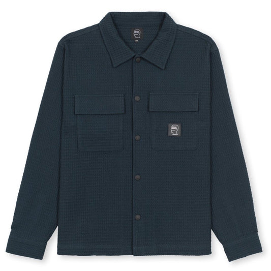 Brain Dead Waffle Snap Front Shirt - Navy