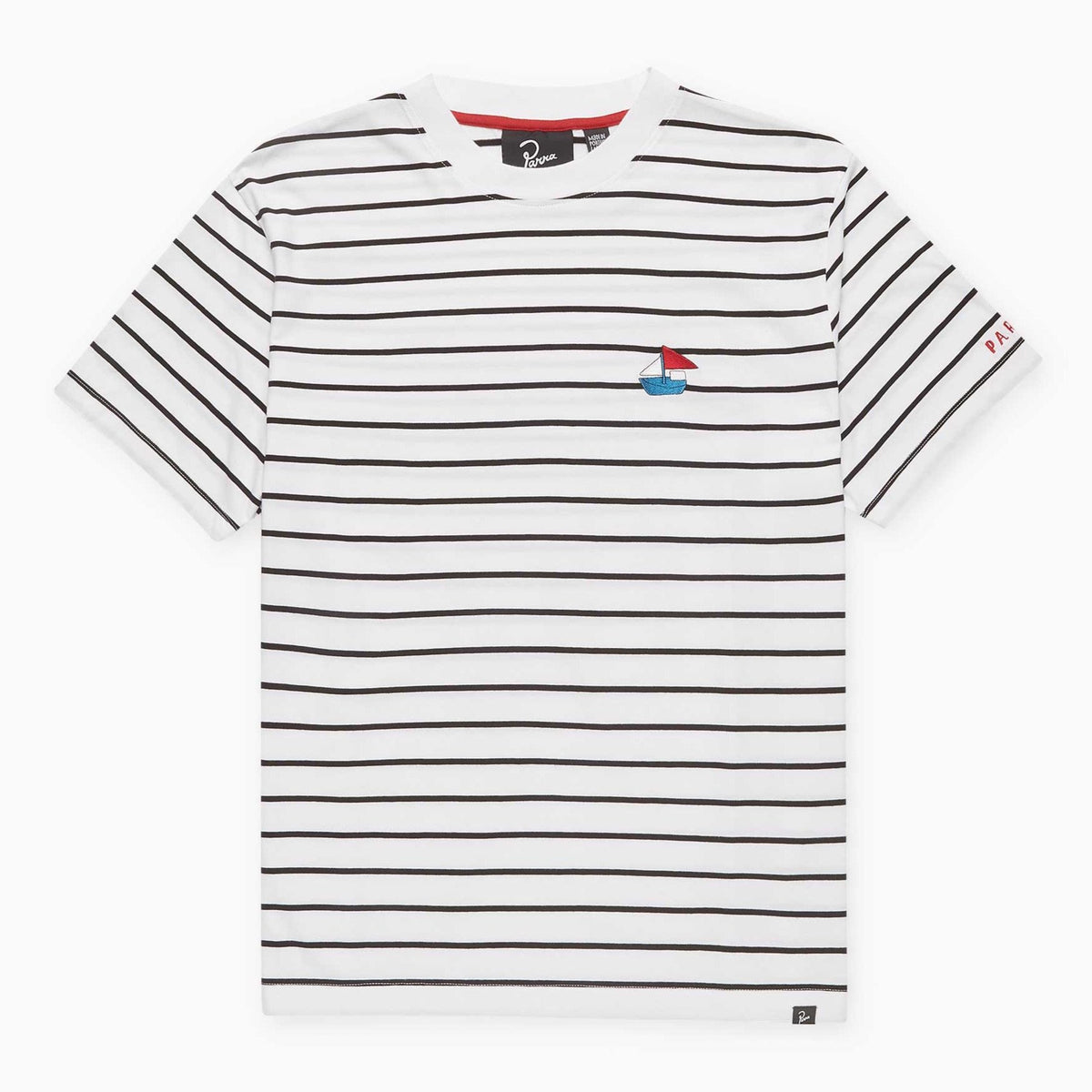 By Parra Paper Boat Striper T-Shirt - White
