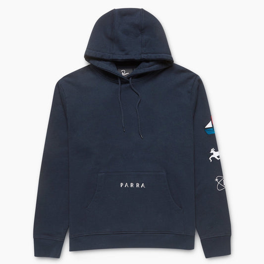 By Parra Paper Dog Systems Hooded Sweat - Navy Blue