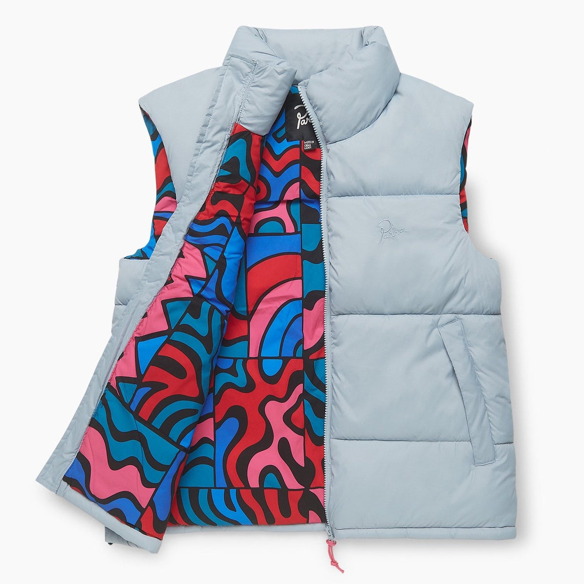 By Parra Gem Stone Puffer Vest - Dusty Blue