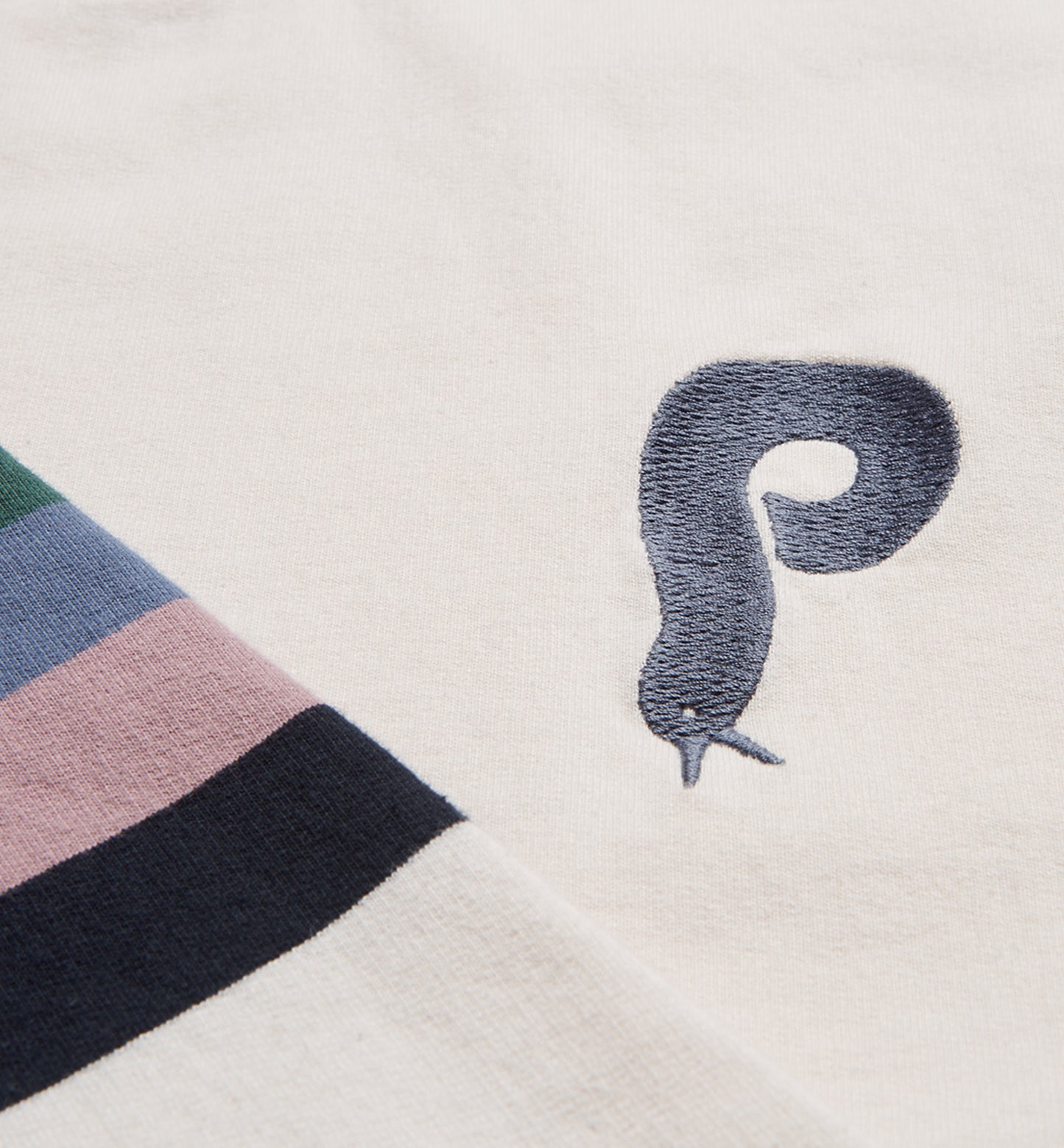 By Parra Bird Face Font Sleeve Stripe Sweatshirt - White