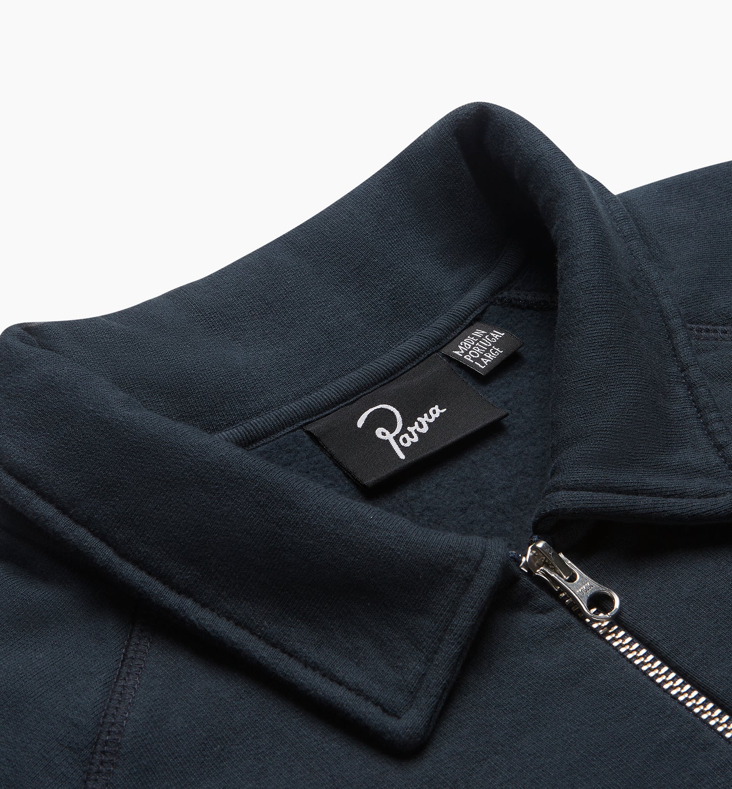 By Parra Birdface Font P Half Zip Polo Sweatshirt - Navy Blue