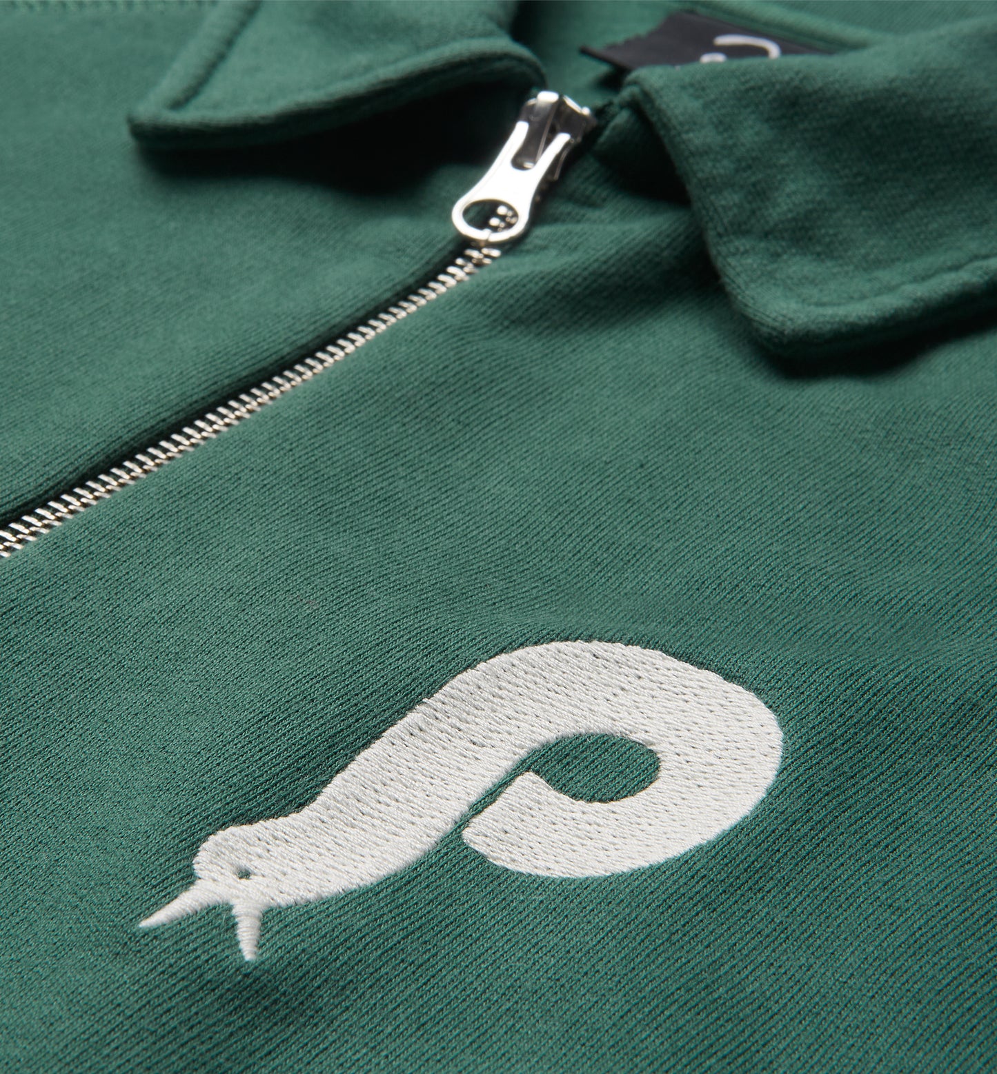 By Parra Birdface Font P Half Zip Polo Sweatshirt - Green