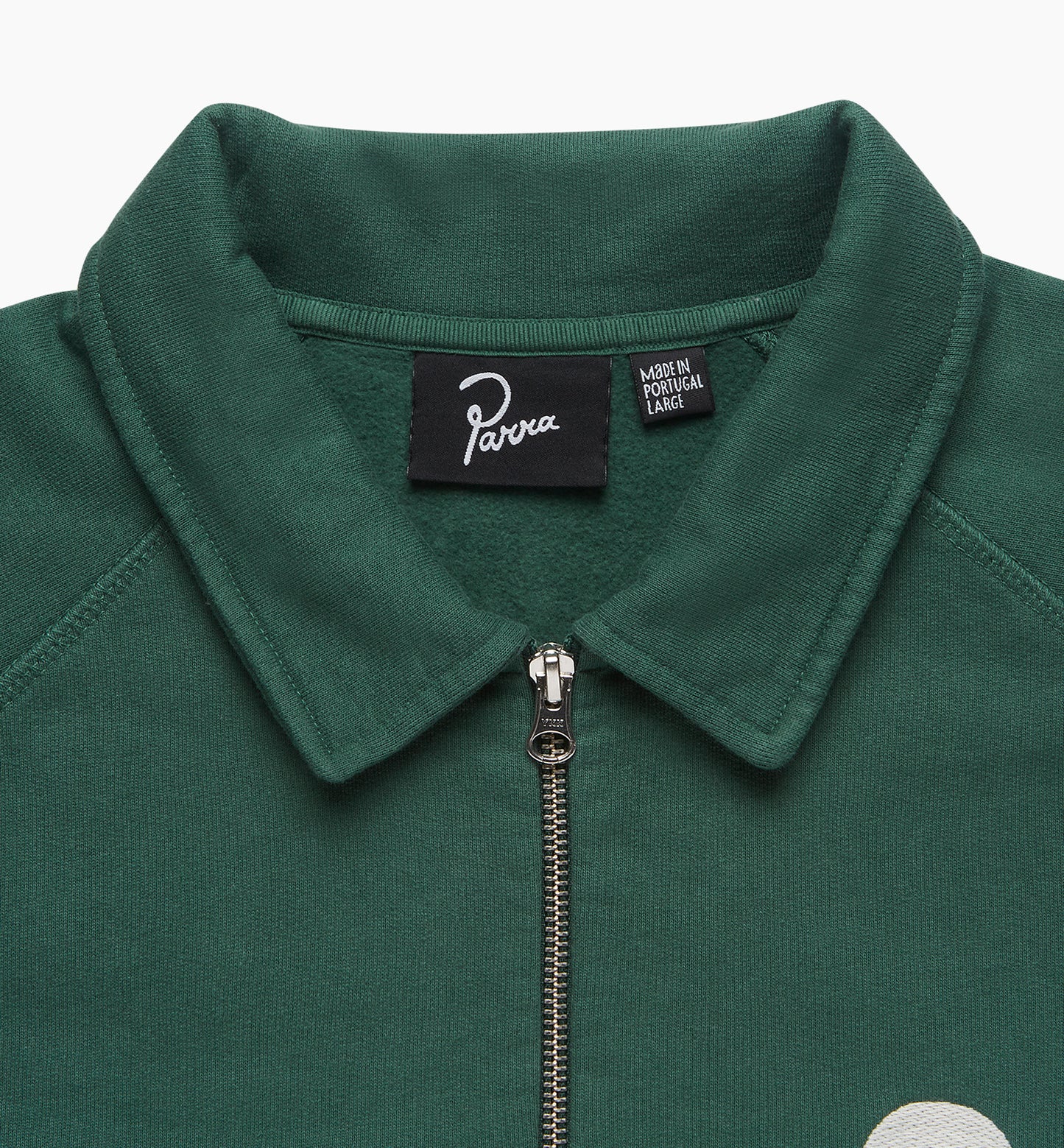 By Parra Birdface Font P Half Zip Polo Sweatshirt - Green
