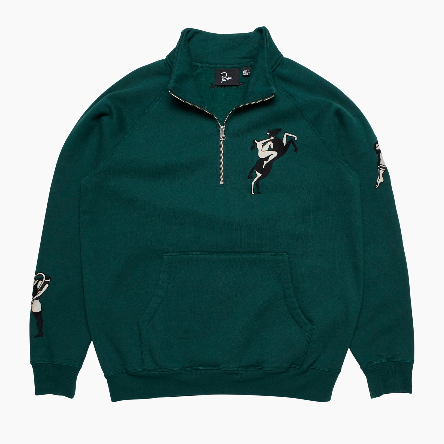 By Parra Life Experience Half Zip Sweat - Pine Green