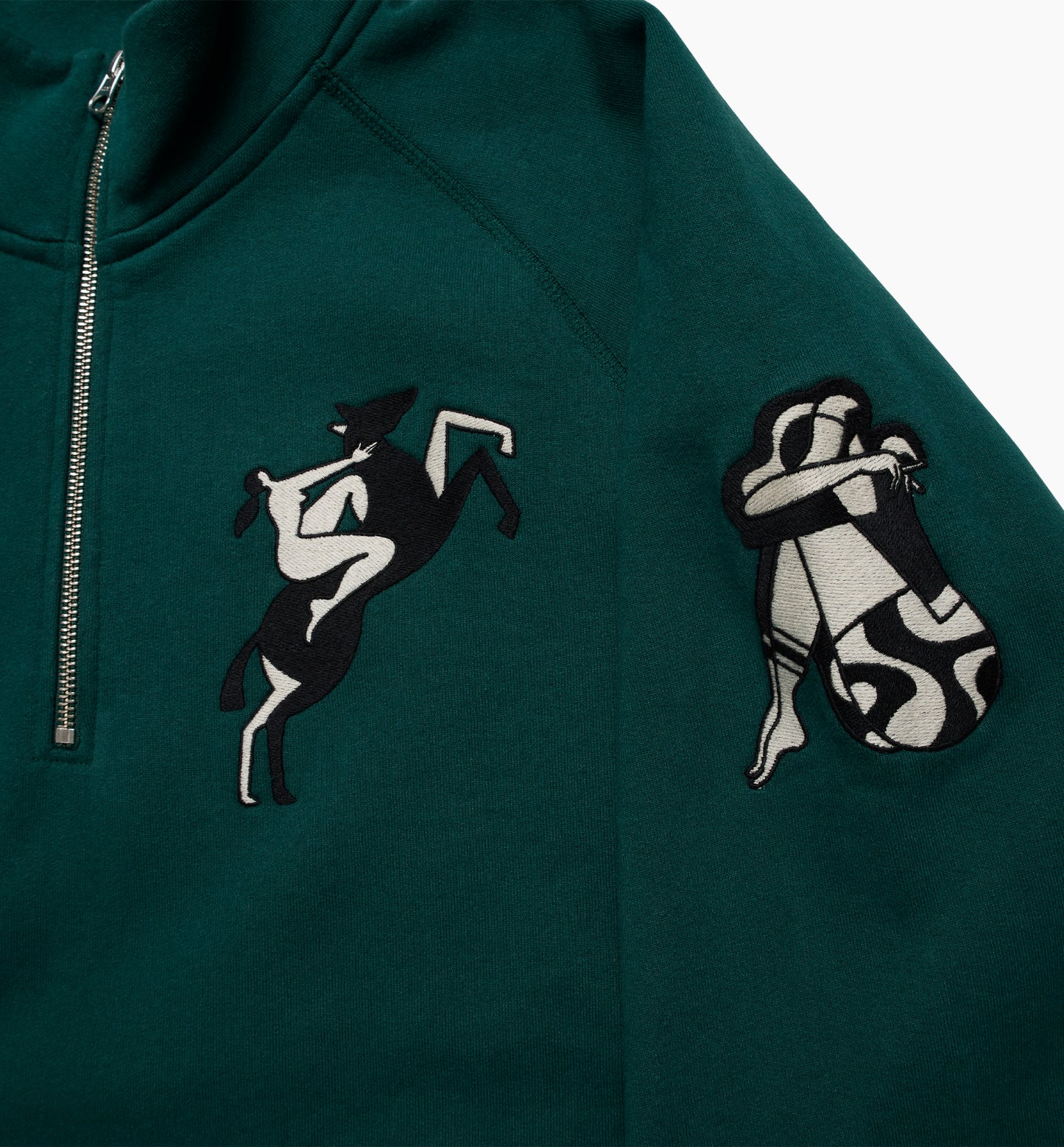 By Parra Life Experience Half Zip Sweat - Pine Green
