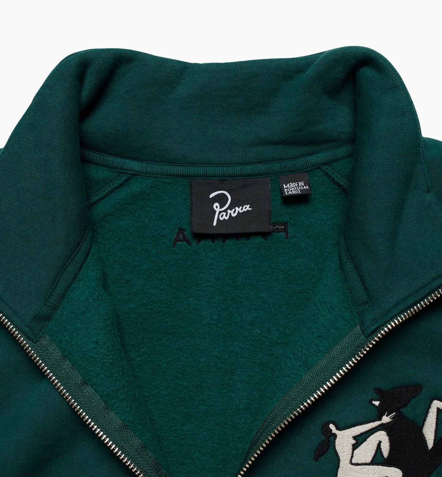 By Parra Life Experience Half Zip Sweat - Pine Green