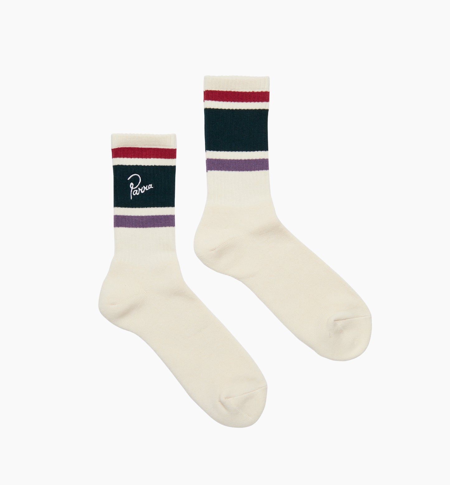 By Parra Striper Logo Crew Socks - Off White