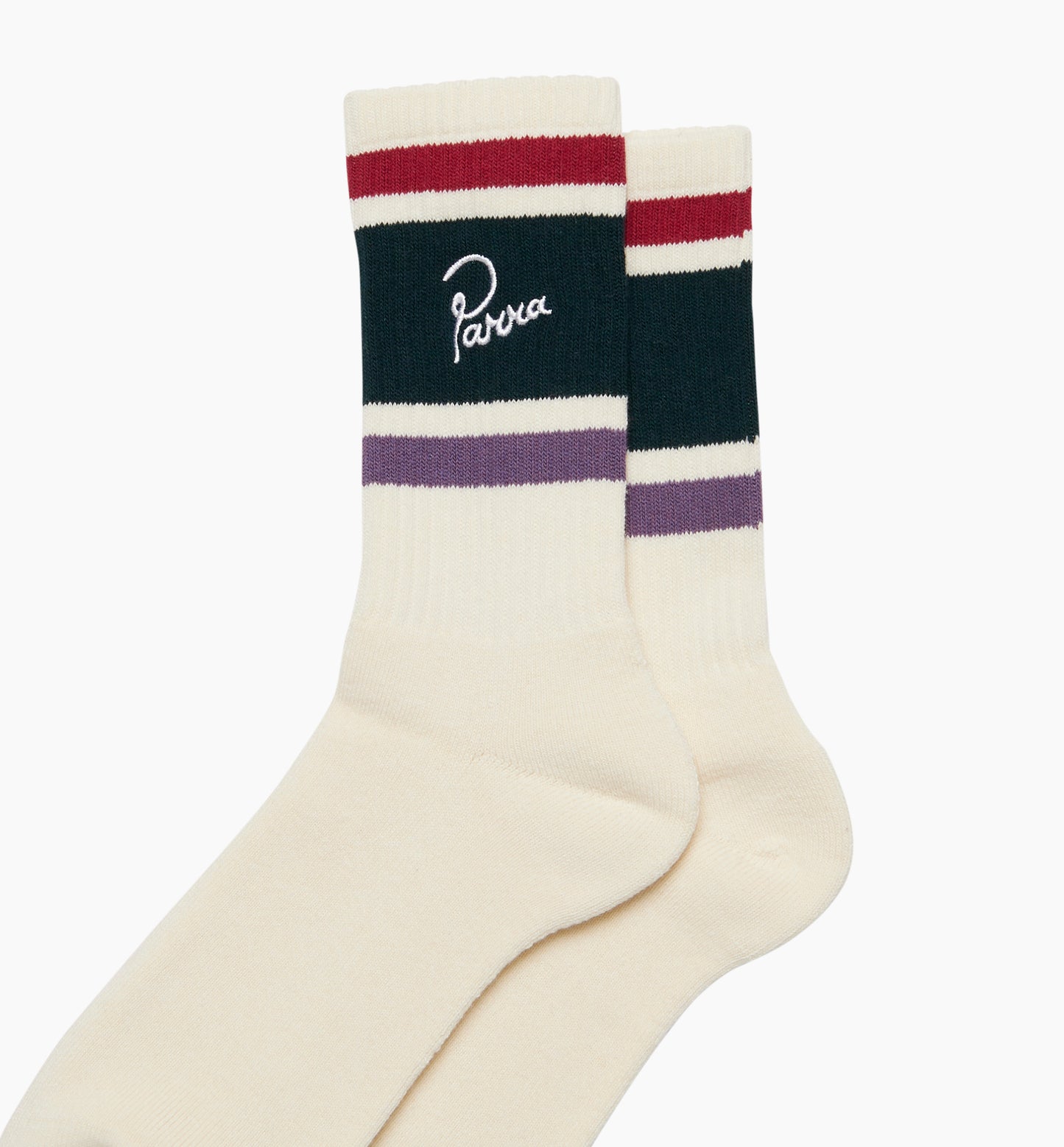 By Parra Striper Logo Crew Socks - Off White