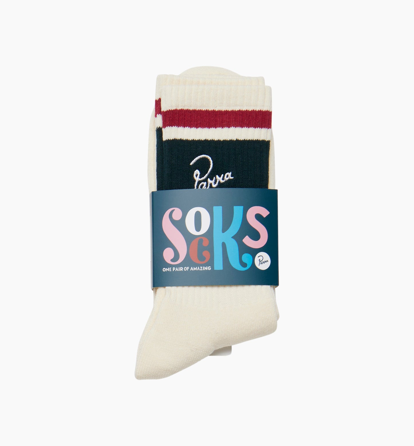 By Parra Striper Logo Crew Socks - Off White