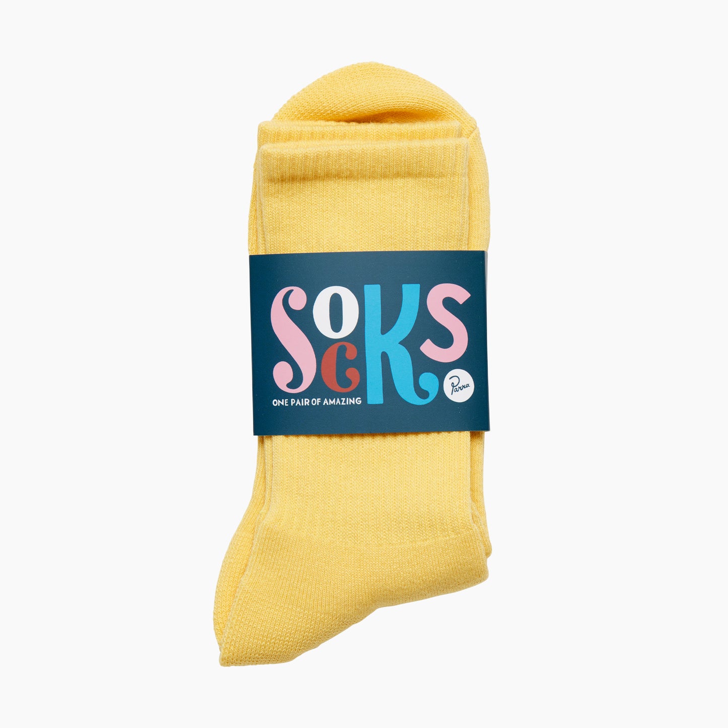 By Parra Logo Crew Socks - Pale Yellow