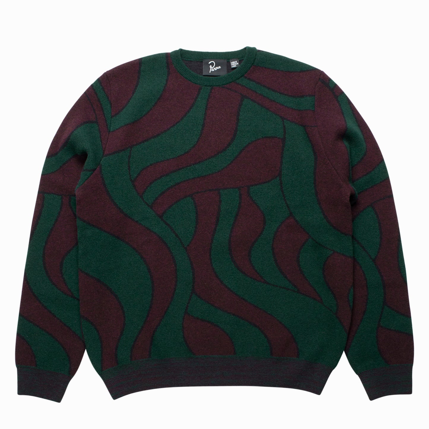 By Parra Distorted Waves Knitted Pullover - Pine Green