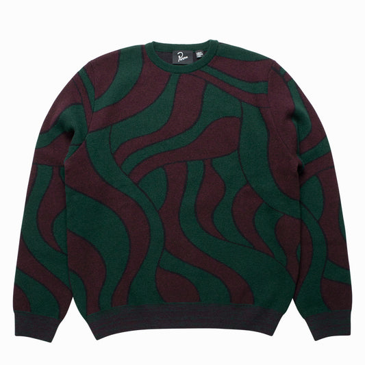 By Parra Distorted Waves Knitted Pullover - Pine Green