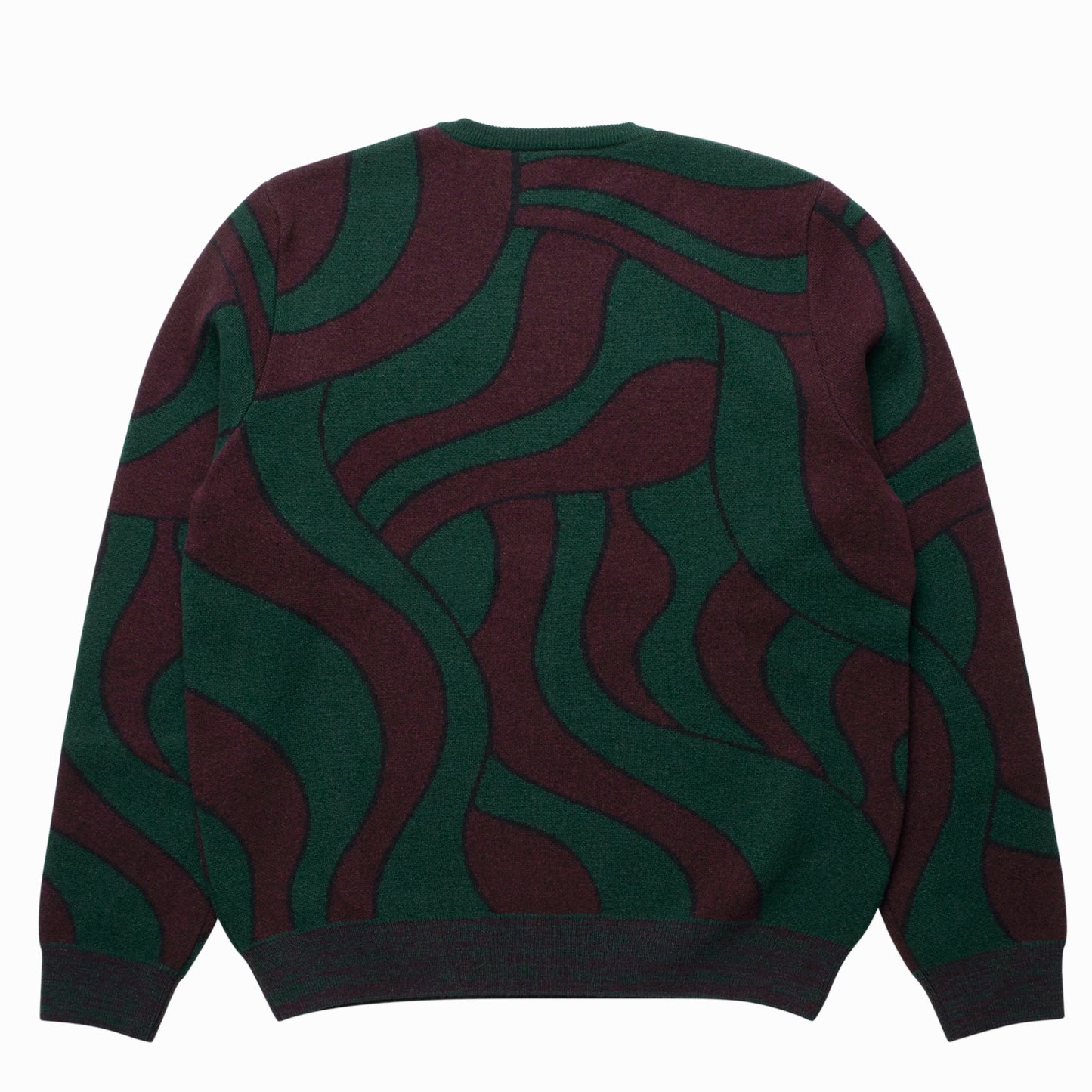 By Parra Distorted Waves Knitted Pullover - Pine Green