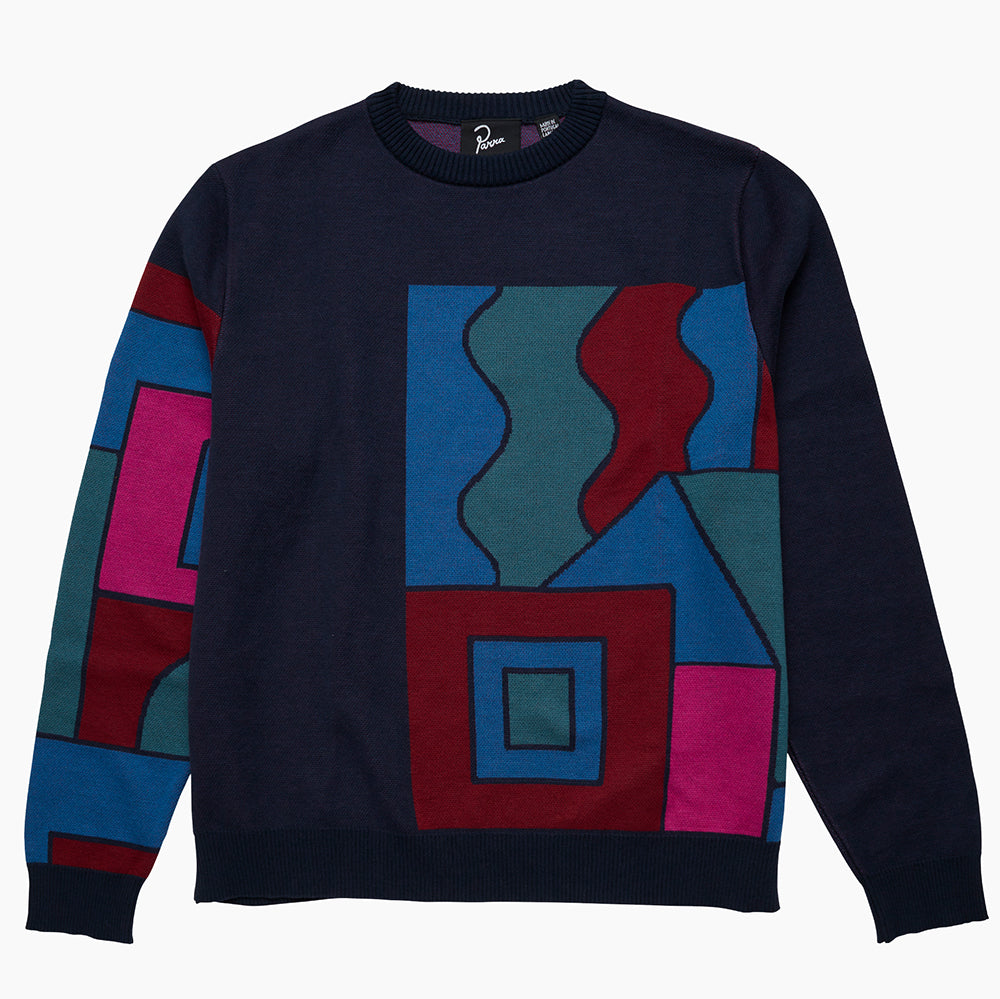 By Parra Blocked Landscape Knit - Navy