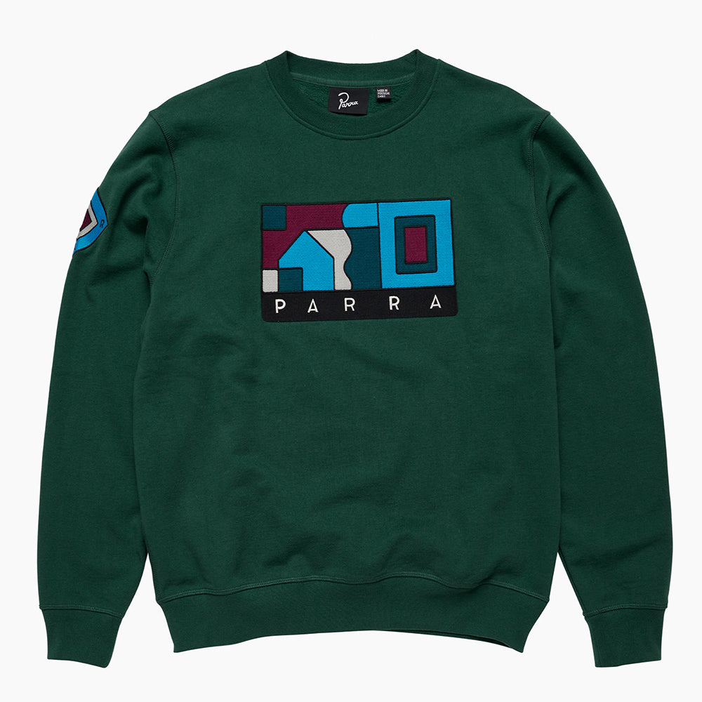 By Parra Blockhaus Crew Sweat - Pine Green