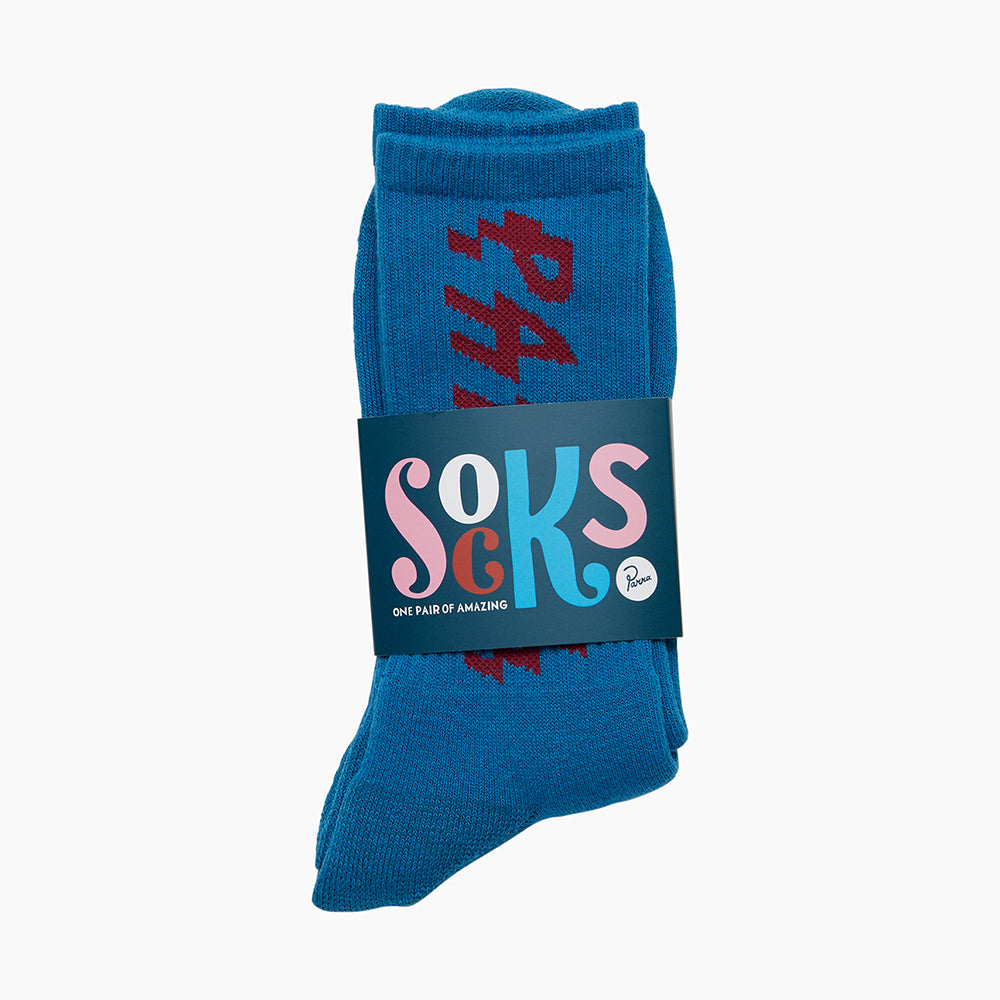 By Parra Shocker Logo Crew Socks - Greek Blue