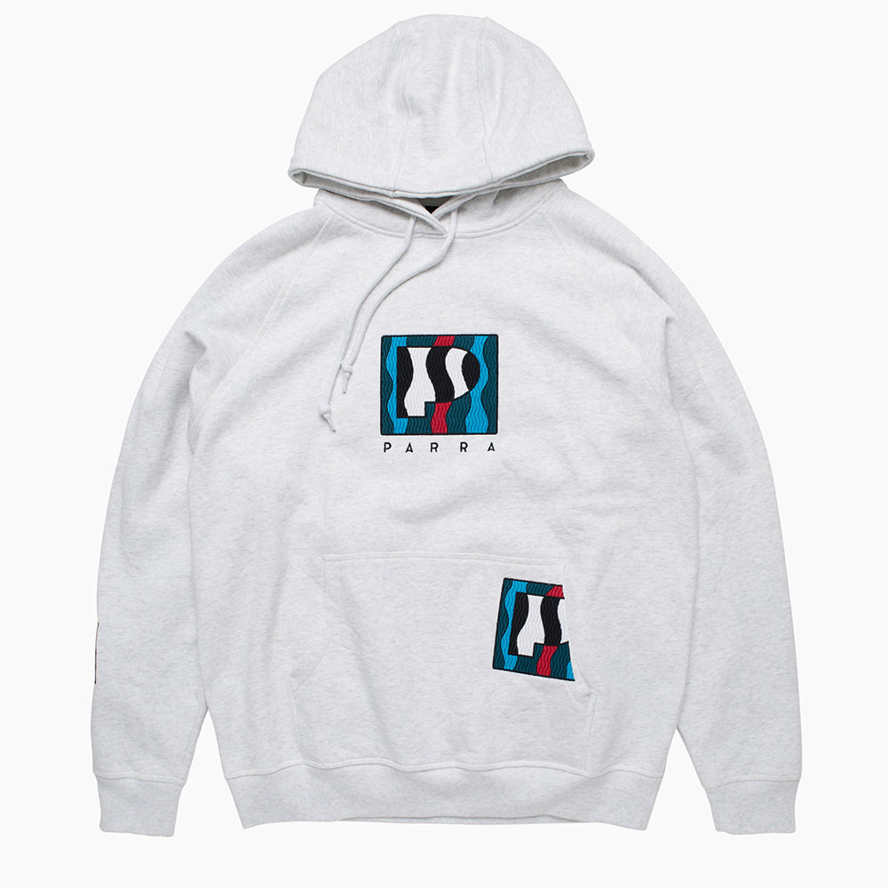 By Parra Zebra Striped P Hooded Sweatshirt - Ash Grey