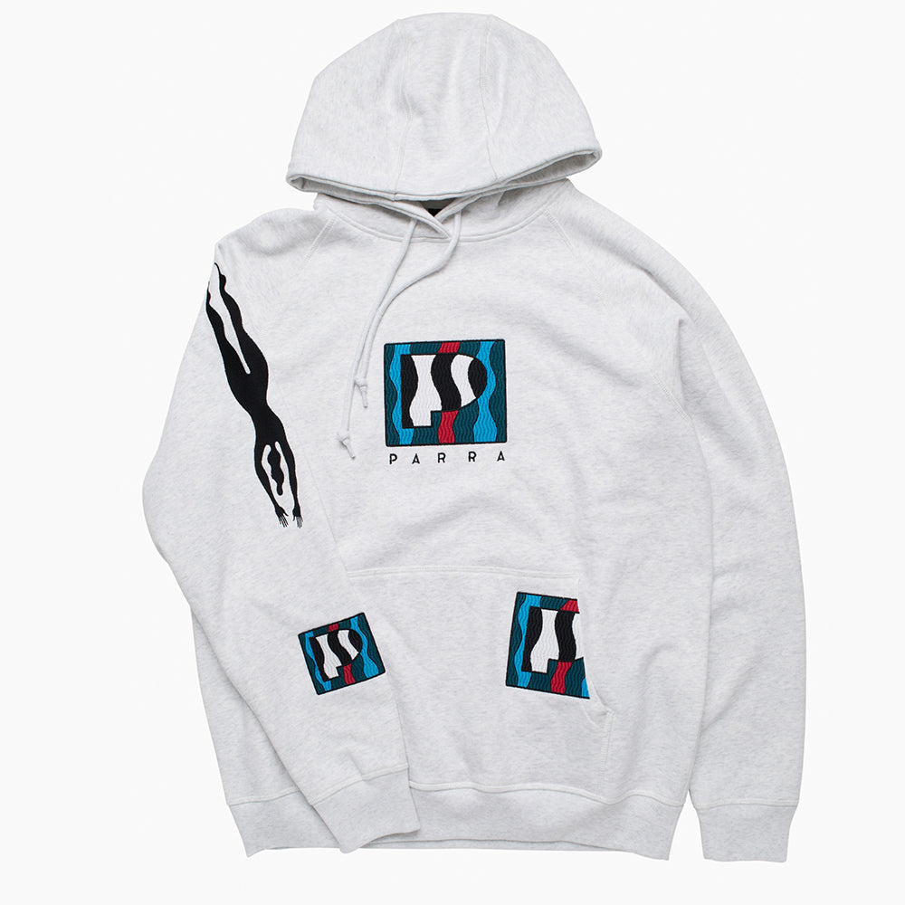 By Parra Zebra Striped P Hooded Sweatshirt - Ash Grey