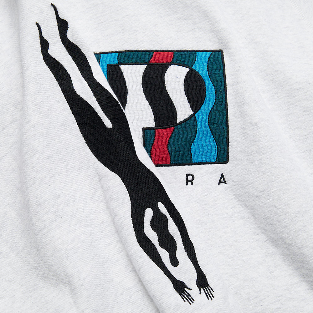 By Parra Zebra Striped P Hooded Sweatshirt - Ash Grey