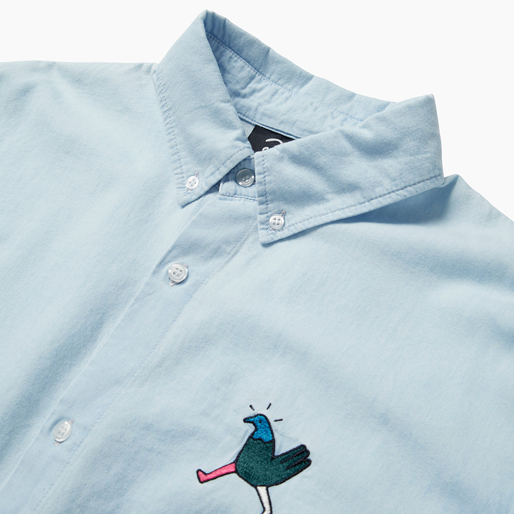 By Parra Annoyed Chicken Shirt - Bleached Denim