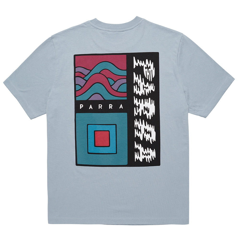 By Parra Wave Block Tremors T-Shirt - Dusty Blue