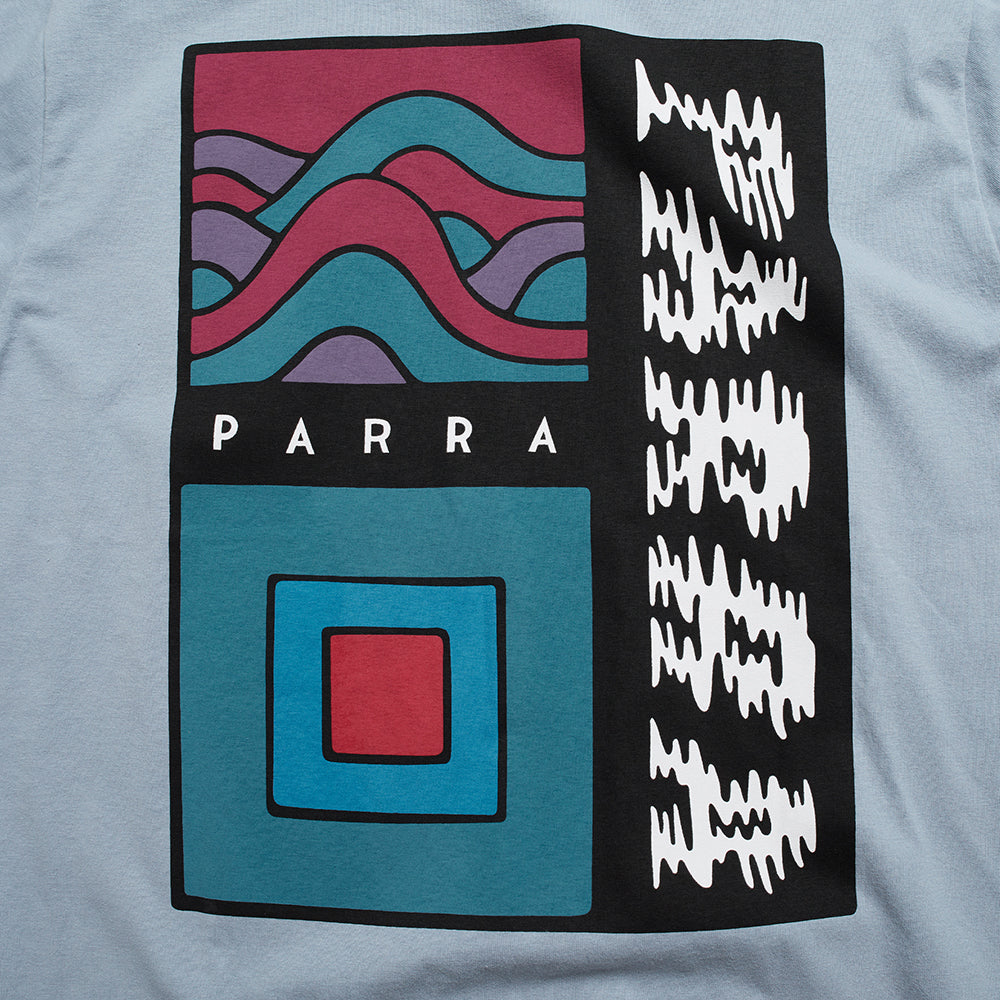 By Parra Wave Block Tremors T-Shirt - Dusty Blue