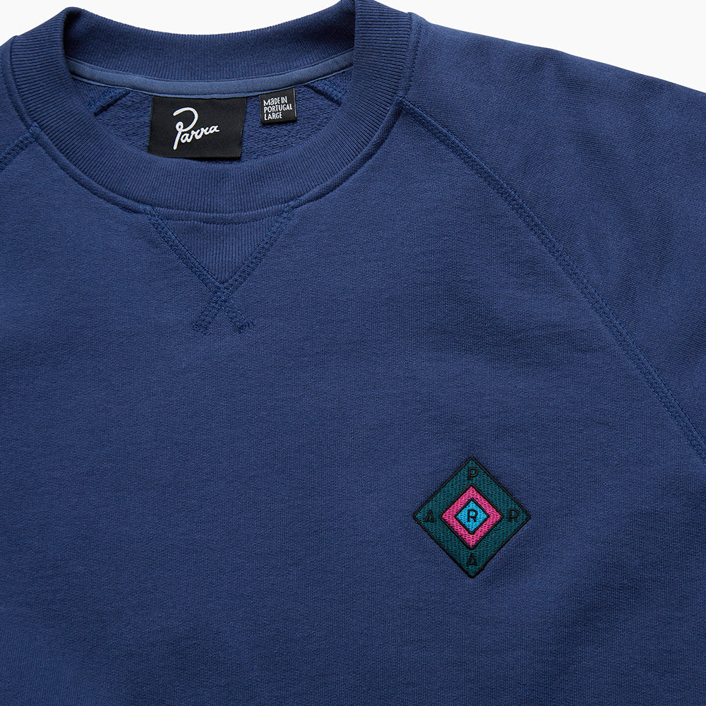 By Parra Diamond Block Logo Crew Sweatshirt - Dark Blue