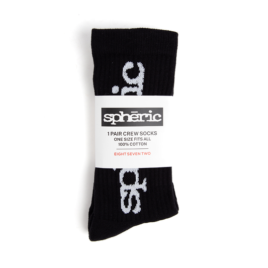 Spheric 872 Script Logo Sock - Black