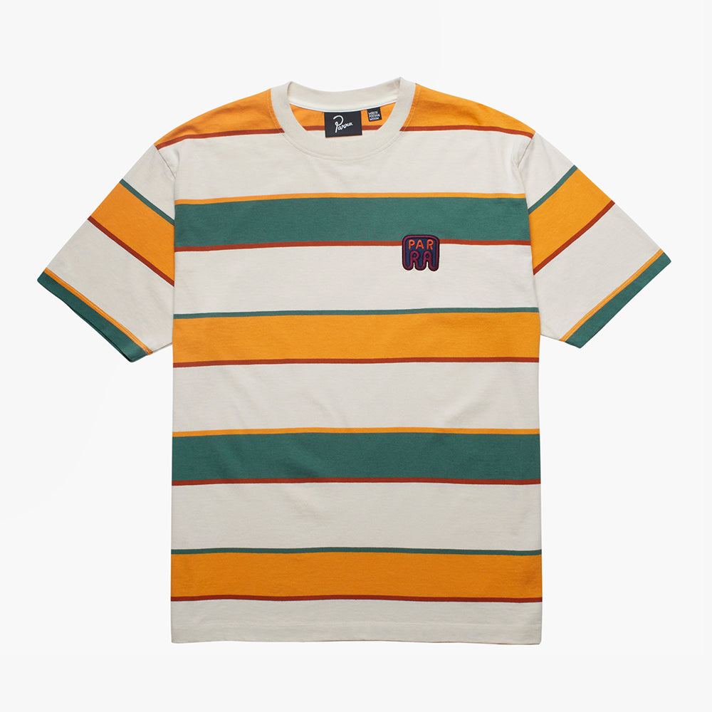 By Parra Fast Food Logo Striped T-Shirt - Burned Yellow