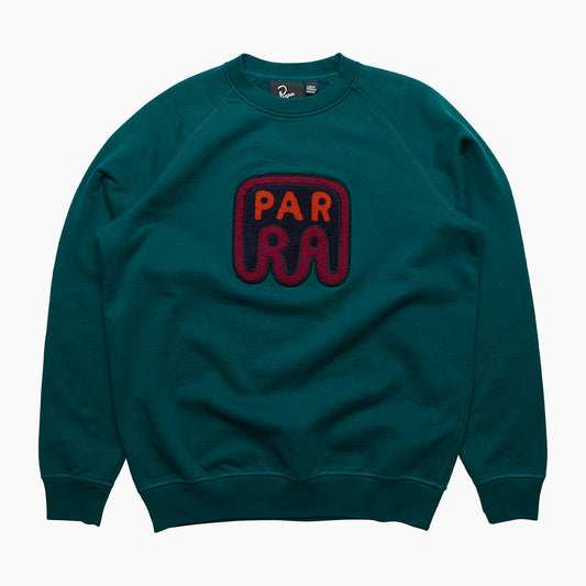 By Parra Fast Food Logo Crew Neck Sweatshirt - Deep Sea Green