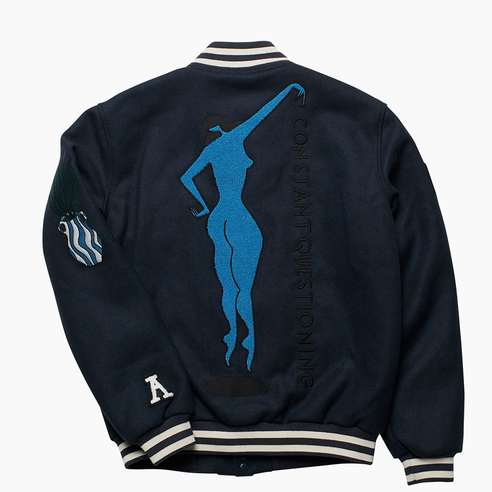 By Parra Run Sit & Bike Varisty Jacket - Navy Blue