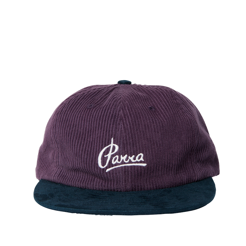 By Parra Painters Script Corduroy 6 Panel Cap - Purple