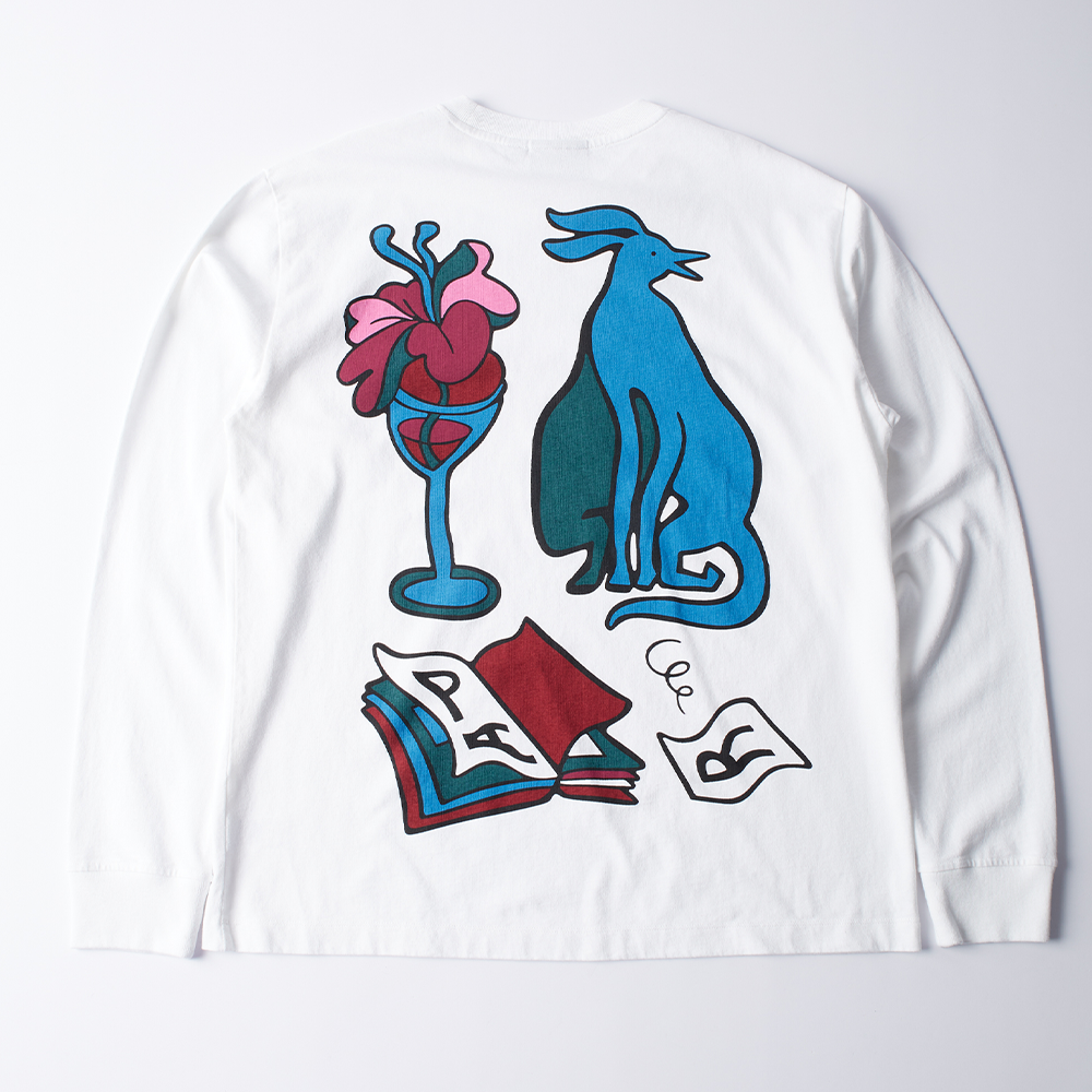 By Parra Wine & Books L/S T-Shirt - White