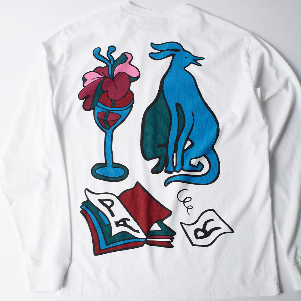 By Parra Wine & Books L/S T-Shirt - White
