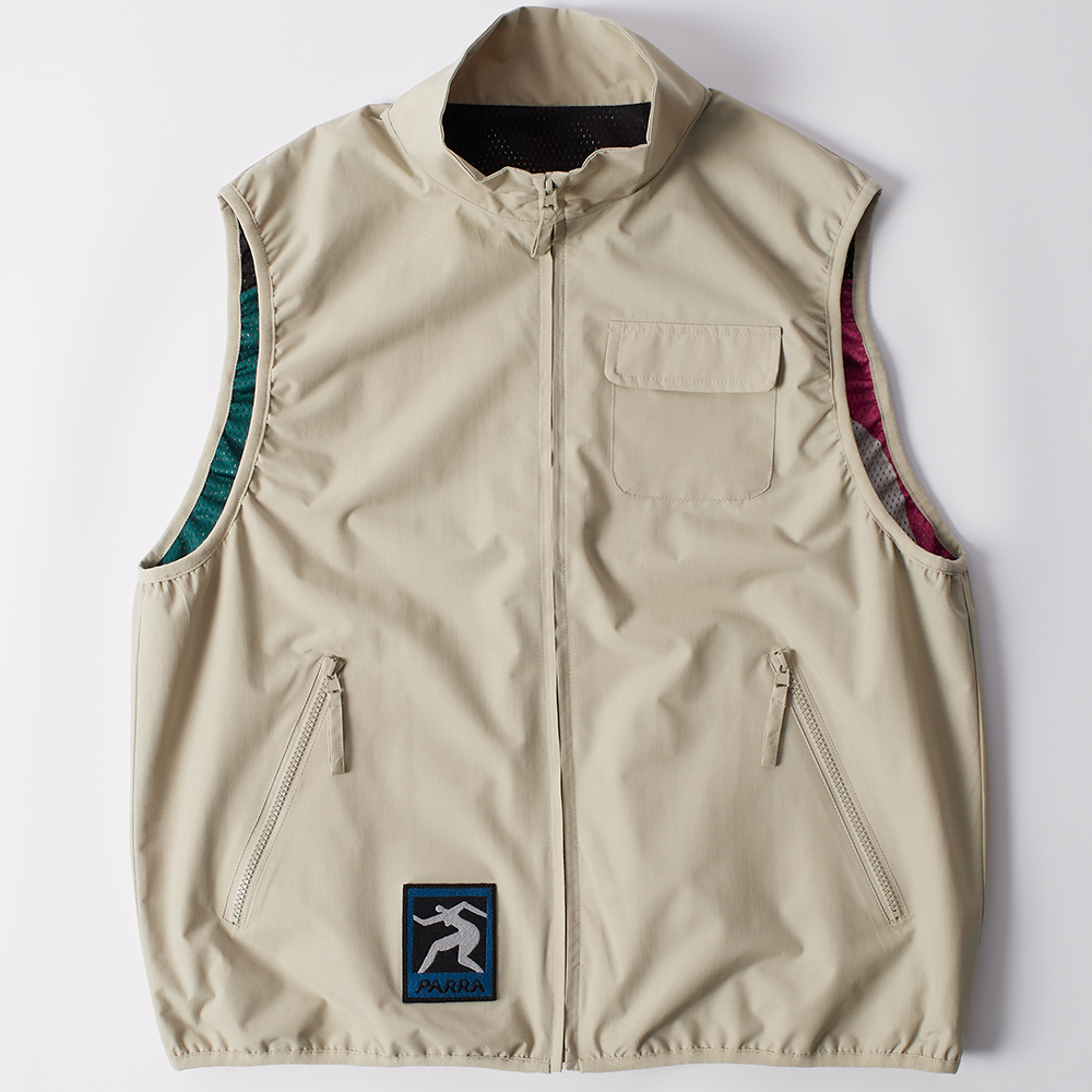By Parra Ghost Cave Reversible Vest - Tan
