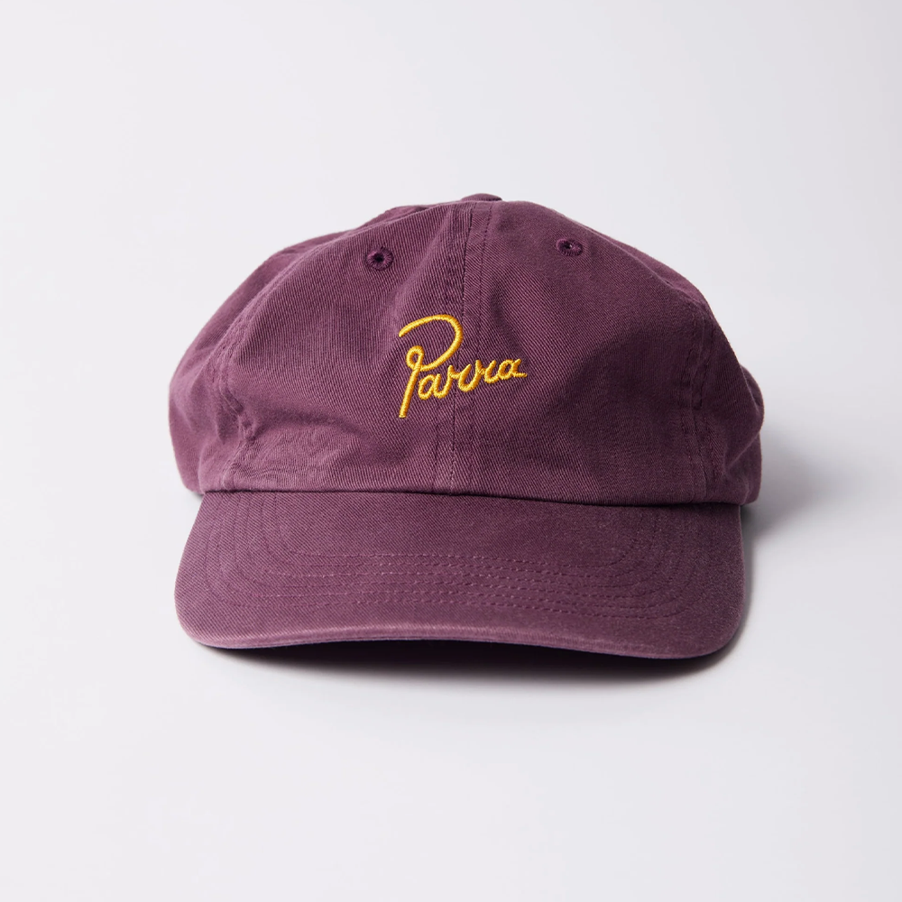 By Parra Script Logo 6 Panel Hat - Dark Violet