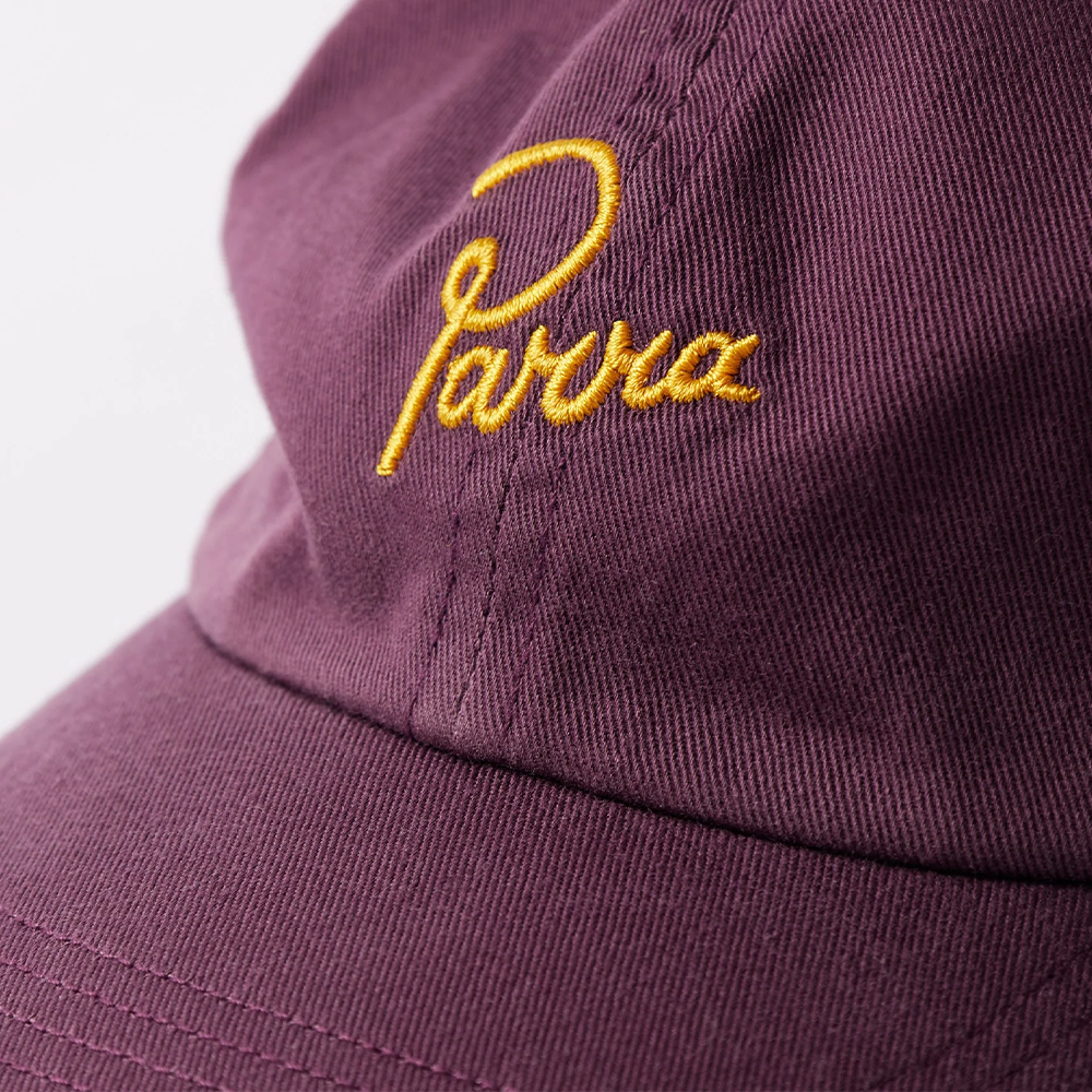 By Parra Script Logo 6 Panel Hat - Dark Violet