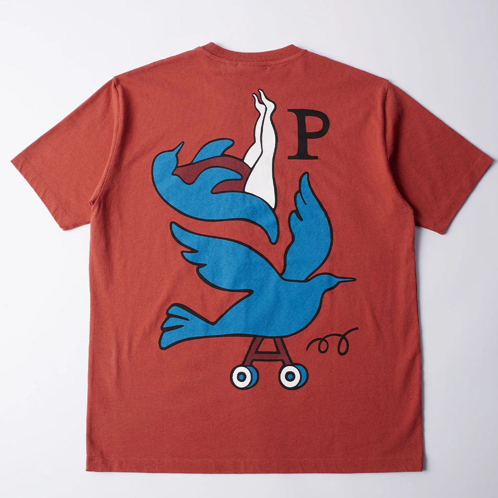 By Parra Wheeled Bird T-Shirt - Rust