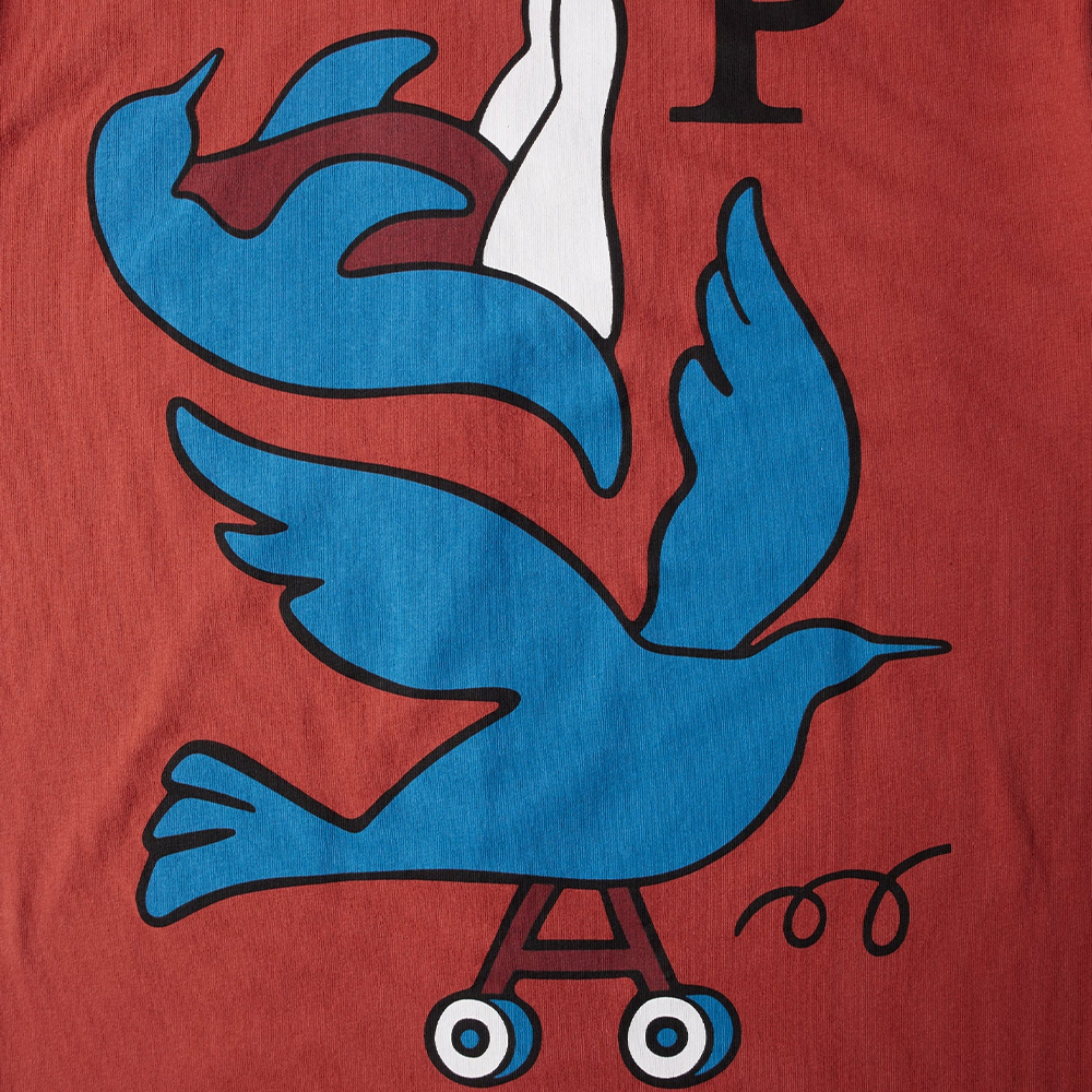 By Parra Wheeled Bird T-Shirt - Rust