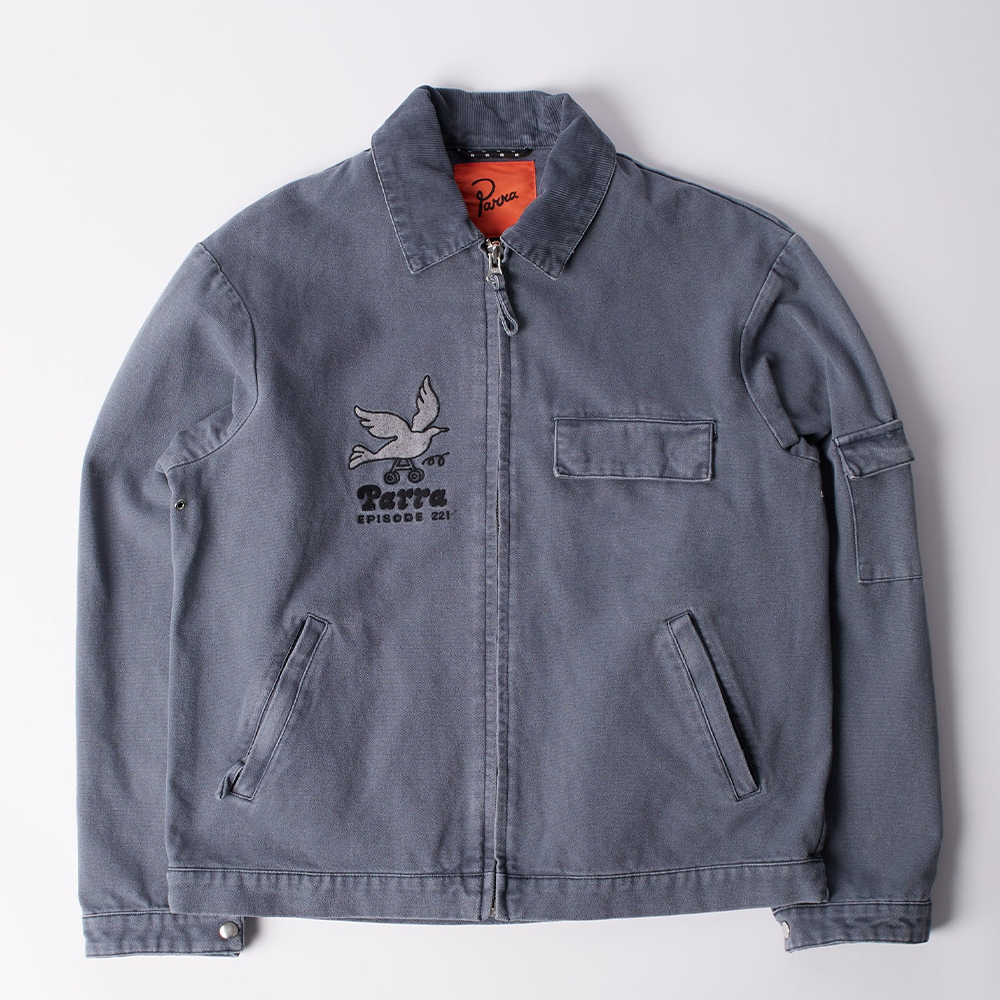 By Parra Twilled Bird Wheel Jacket - Washed Blue