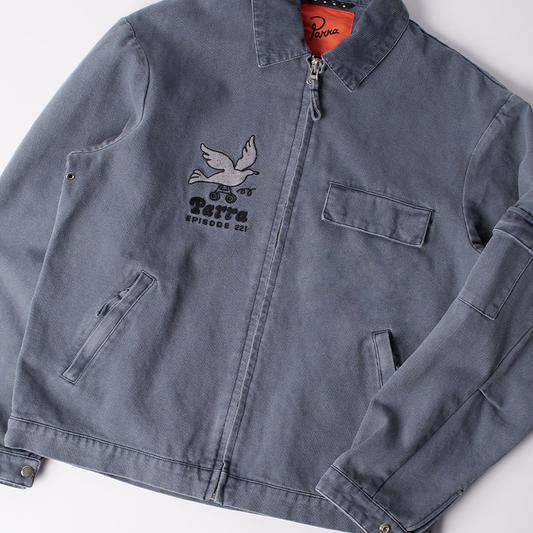 By Parra Twilled Bird Wheel Jacket - Washed Blue