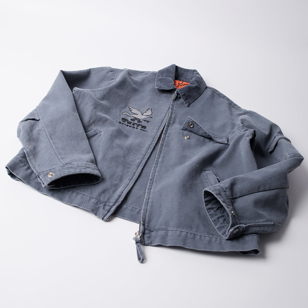 By Parra Twilled Bird Wheel Jacket - Washed Blue