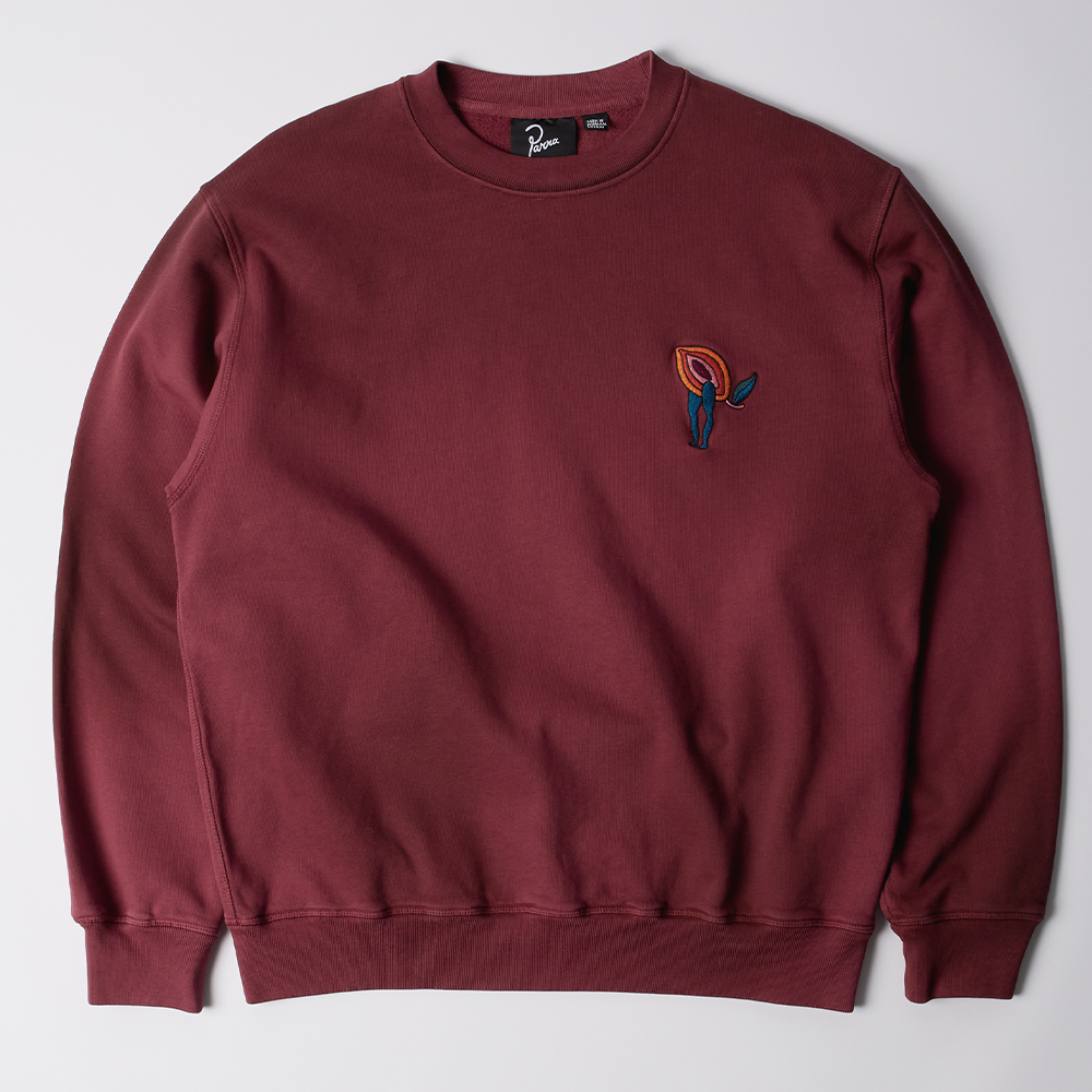 By Parra Fire lemon Crew Sweat - Washed Beet Red