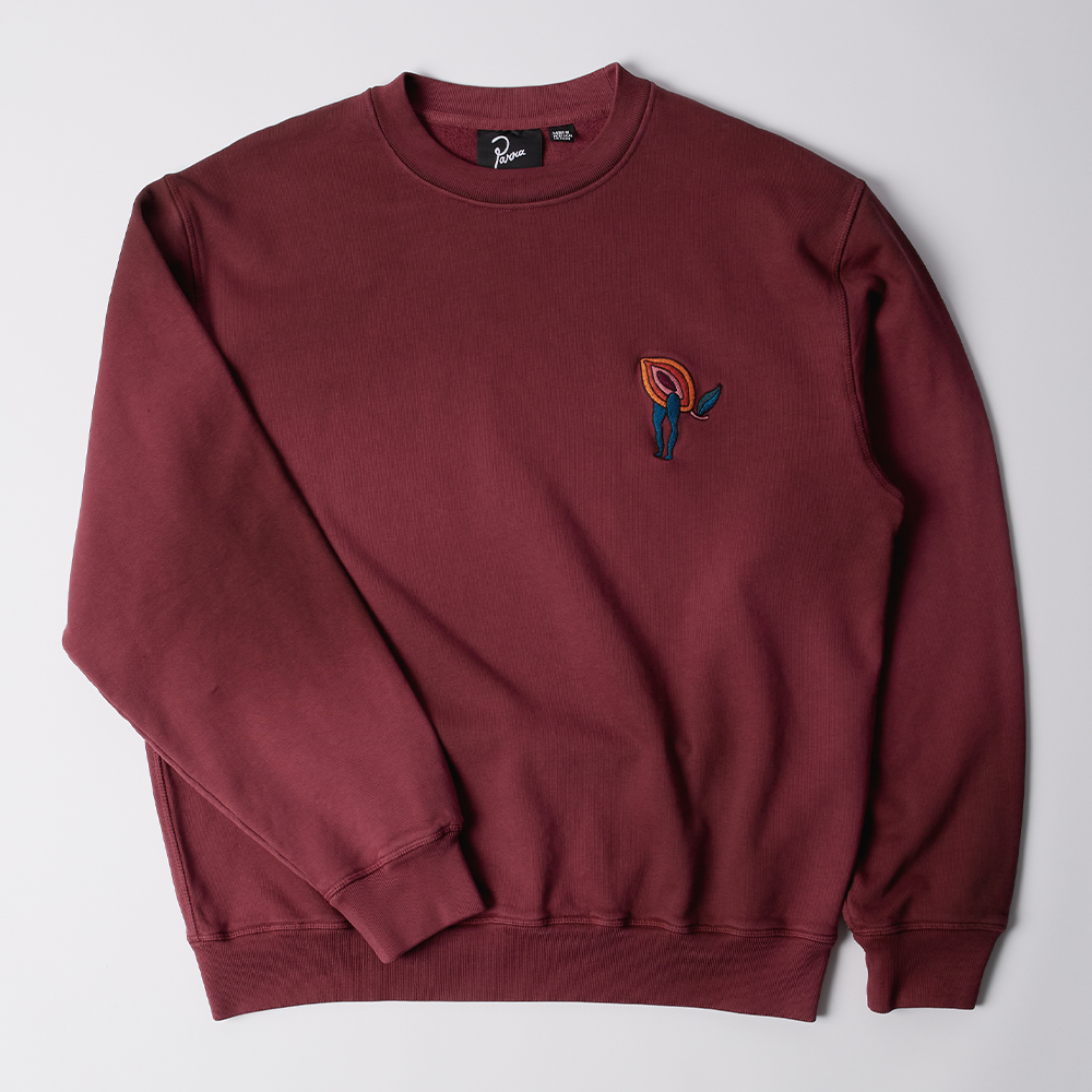 By Parra Fire lemon Crew Sweat - Washed Beet Red