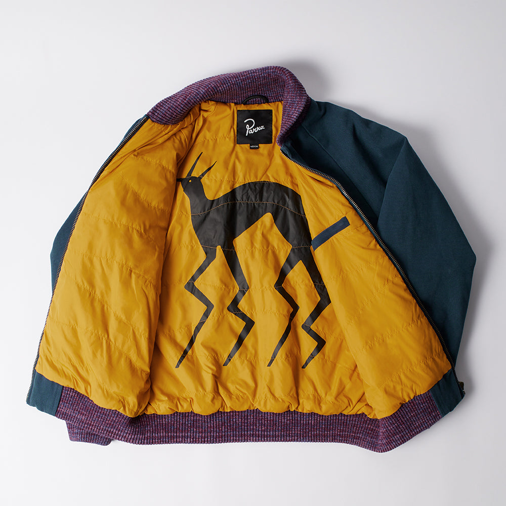 By Parra Skull Stalker Varsity Jacket - Washed Blue