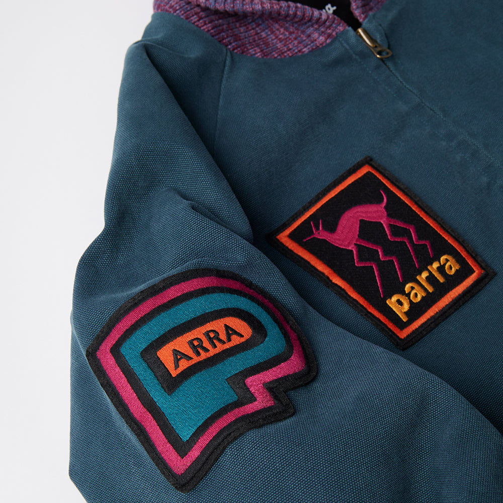 By Parra Skull Stalker Varsity Jacket - Washed Blue